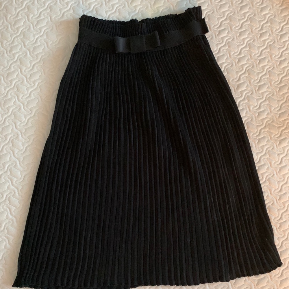 Autumn pleated midi dress knit